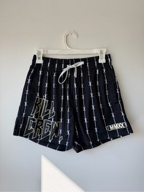 Kill Crew Black Athletic Shorts with White Graphic